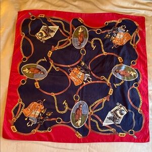 Talbots Red and Navy Equestrian Print inspired Scarf